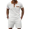 Herren Sommer Kurzarm Poloshirt & Freizeit Sportbekleidung Set - Atmungsaktiv, Bequem, Vielseitig, Lockere Passform