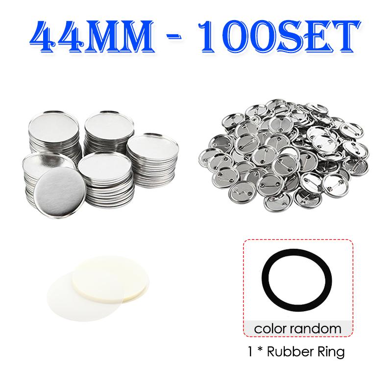 100Sets 25/32/37/44/58MM Round Badge Pin Button Maker Machine DIY Making Badge Parts Manual Punch Press Machine Consumables