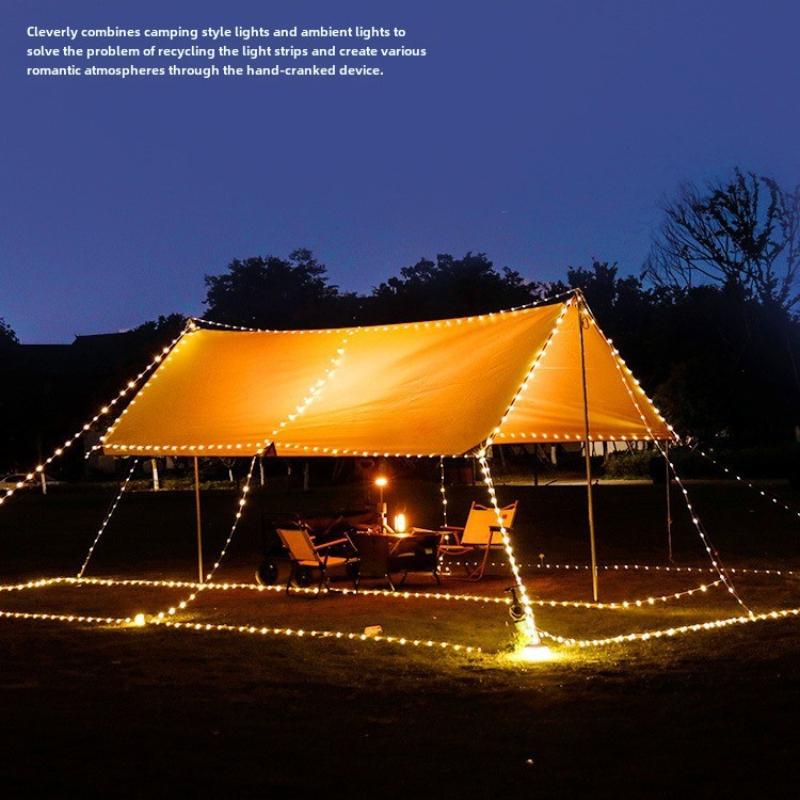 20 Meters Camping Tape Light with Waterproof LED Outdoor Tent Light String Festive Atmosphere Light, Garden Decorative Light