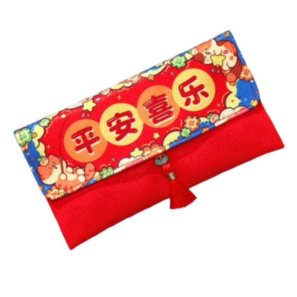 Traditional 2025 New Year Money Bag Cloth Red Pocket Cartoon Lucky Money Packet  Kids Gift