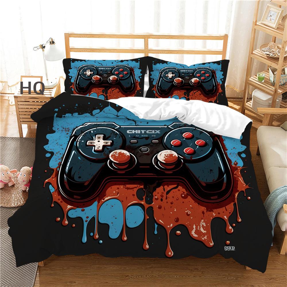 Spielkonsole Bedruckte Tagesdecken Twin Size Fashion Home Bettwäsche Polyester Cartoon Bettwäsche Bettset Abdeckung