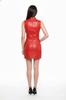 Red Dress Women Stylish Party Casual Soft New Handmade Genuine Leather Lambskin