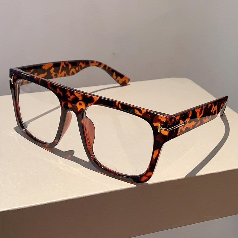 Simple Retro Thick Frame Square Anti-Blue Light Flat Glasses Trendy Unique Glasses Frame