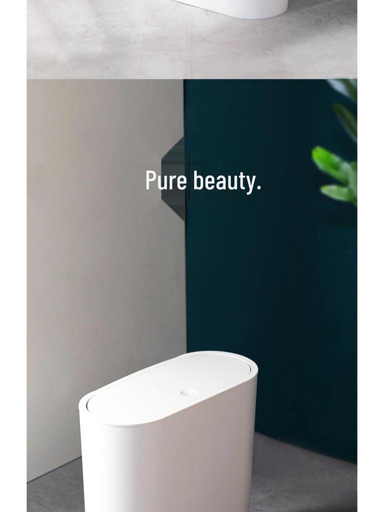 Cubo de Basura de Plástico Camellia Nórdico con Tapa Abatible para Cocina, Baño o Aseo