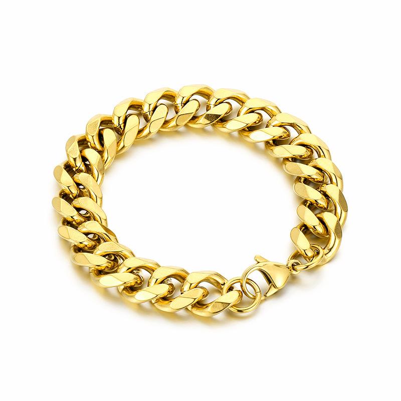 Unisex Edelstahl Kubanische Kette Armband - Trendiger Hip-Hop Mode Schmuck