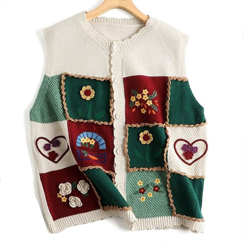 Spring and Autumn Women's Knitted Vest Women's Sleeveless Sweater