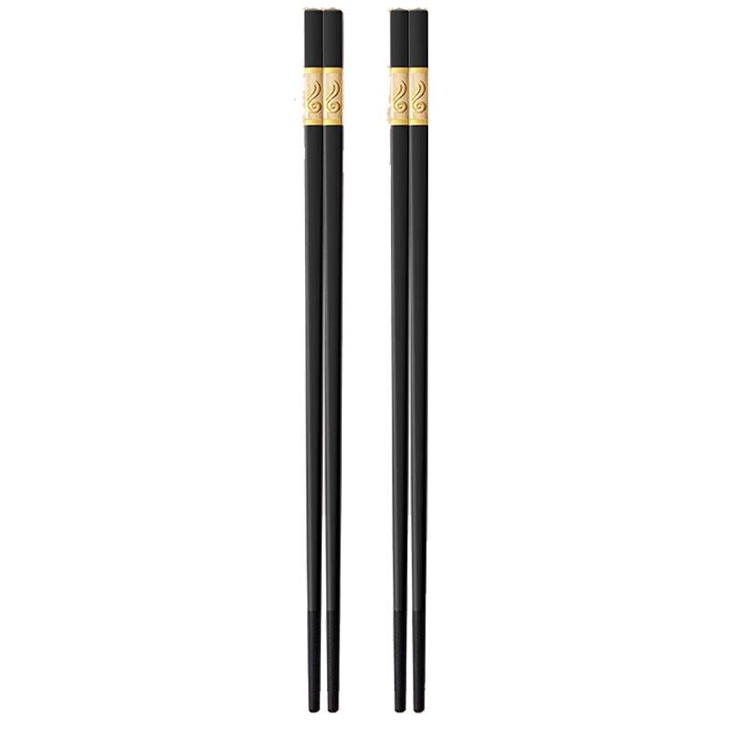 NHZHIW Black Alloy Chopsticks