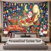 Christmas (220) Theme Personalized Tapestry Custom Name Text Wall Hanging Tapestry Home Background Decoration