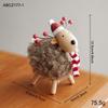 Plush Body Xmas Figurine Wood Head Festive Decor New Table Statue  Shelf Decor