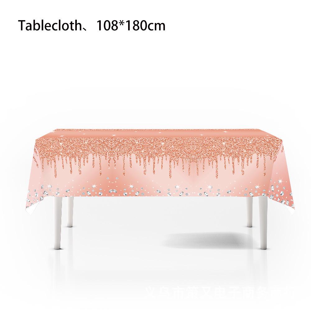 Pink Diamond Sequin Tableware Set: Birthday & Wedding Party Essentials