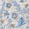 Blooming Wall DPYC01 Blue Pomegranate and Rolled Flower and Leaves Textured Peel and Stick Wallpaper Self-Adhesive Prepasted Wallpaper