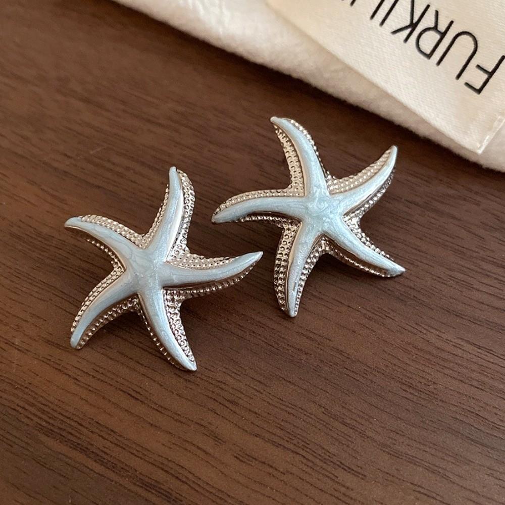 Star Starfish Stud Earrings Geometric Korean Style Earrings Cute Starfish Ear Studs  Beach Vacation