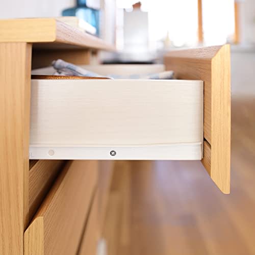 Shirai Sangyo PTS-8545H NA Under-Counter Storage Rack, Drawer Type, 4-Tier, Wooden Unit Storage, Combinable To Fit Kitchen and Dining Spaces, Simple D