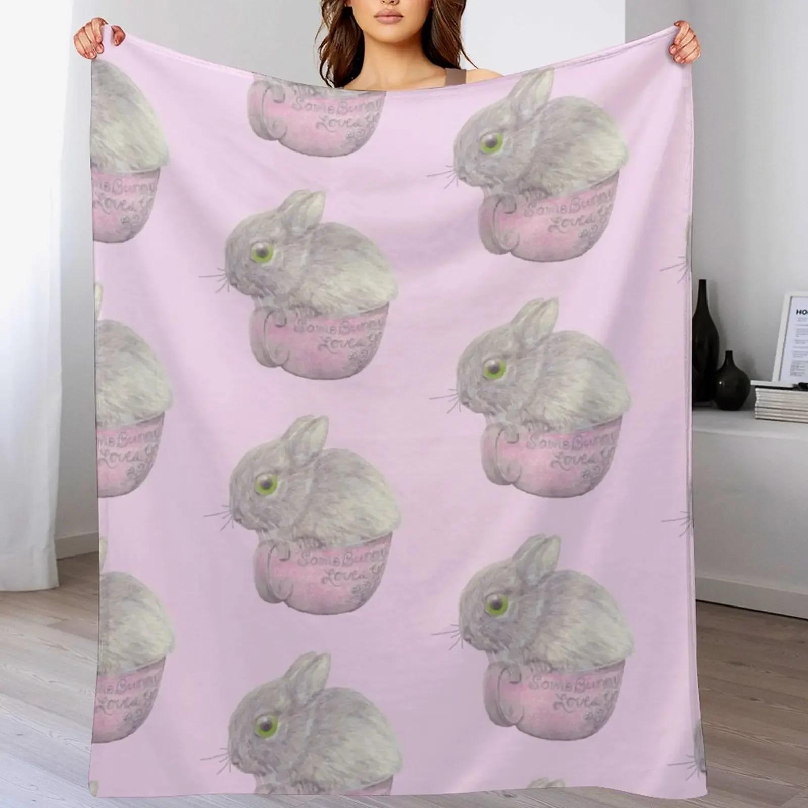 Some Bunny Loves You Throw Blanket Comforter cosplay anime Sofa Summer Blankets 75X95CM