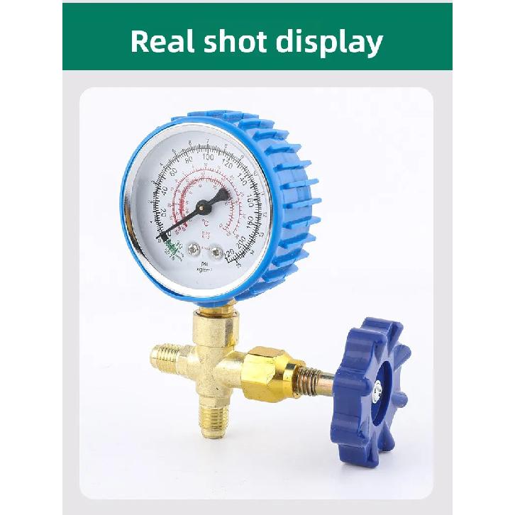 CT-466AL Air Conditioner Refrigerant Pressure Gauge Service Kit for R12/R22/R134a/R502 with Adapter Hose with Adapter