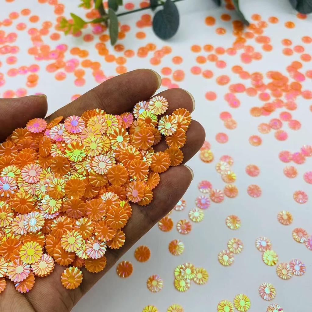 2000PCS 9mm Daisy PVC Confetti Flower Table Confetti for DIY Mold Art Bridal Baby Shower Engagement Wedding Birthday Party Decorations (White)