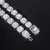 Shiny Round Rhinestone Hip Hop Tennis Chain Bracelet Necklace Set for Women Men Jewelry Gift