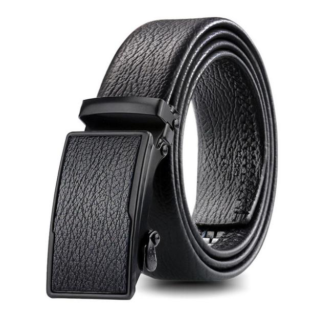 

Мужской кожаный ремень с автоматической пряжкой, мужские ремни, роскошные ремни из натуральной кожи, подарки чёрный