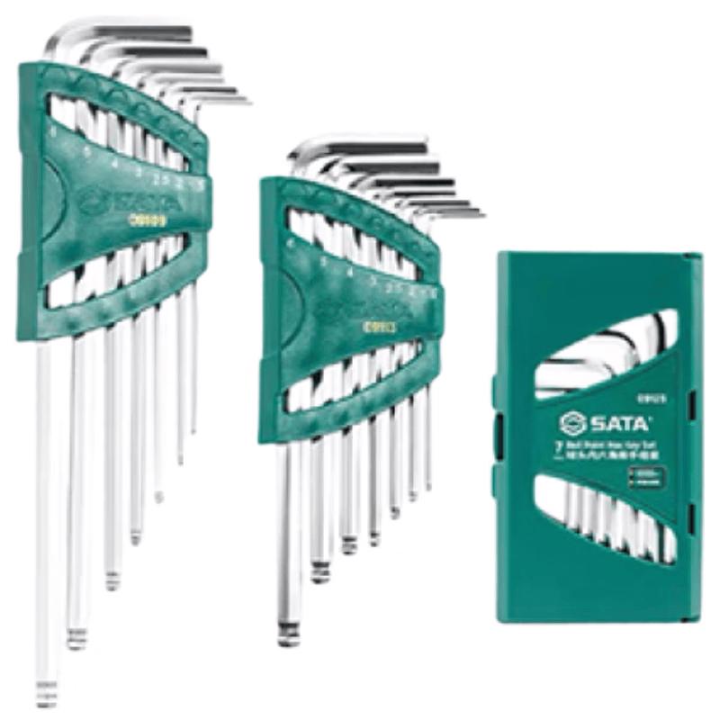 JIEKE/SATA 9-Piece Extra Long Ball End Hex Key Wrench Set