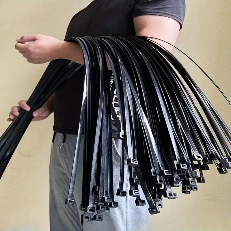 Black Zip Ties Heavy Duty 1000 Pack Long Cable Ties Self-Locking UV Resistant for Indoor and Outdoor Use