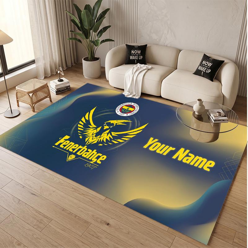 Personalized Crystal Velvet Carpet Fenerbahçe FC Pattern Non Slip Floor Rug