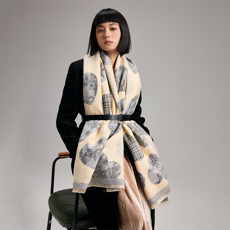 love pattern sweet cute fashion small fresh ladies imitation cashmere short beard fringed warm scarf