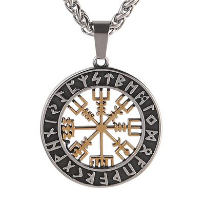 Nordic Viking Stainless Steel Rune Rune Pendant Necklace Men's Stainless Steel Necklace