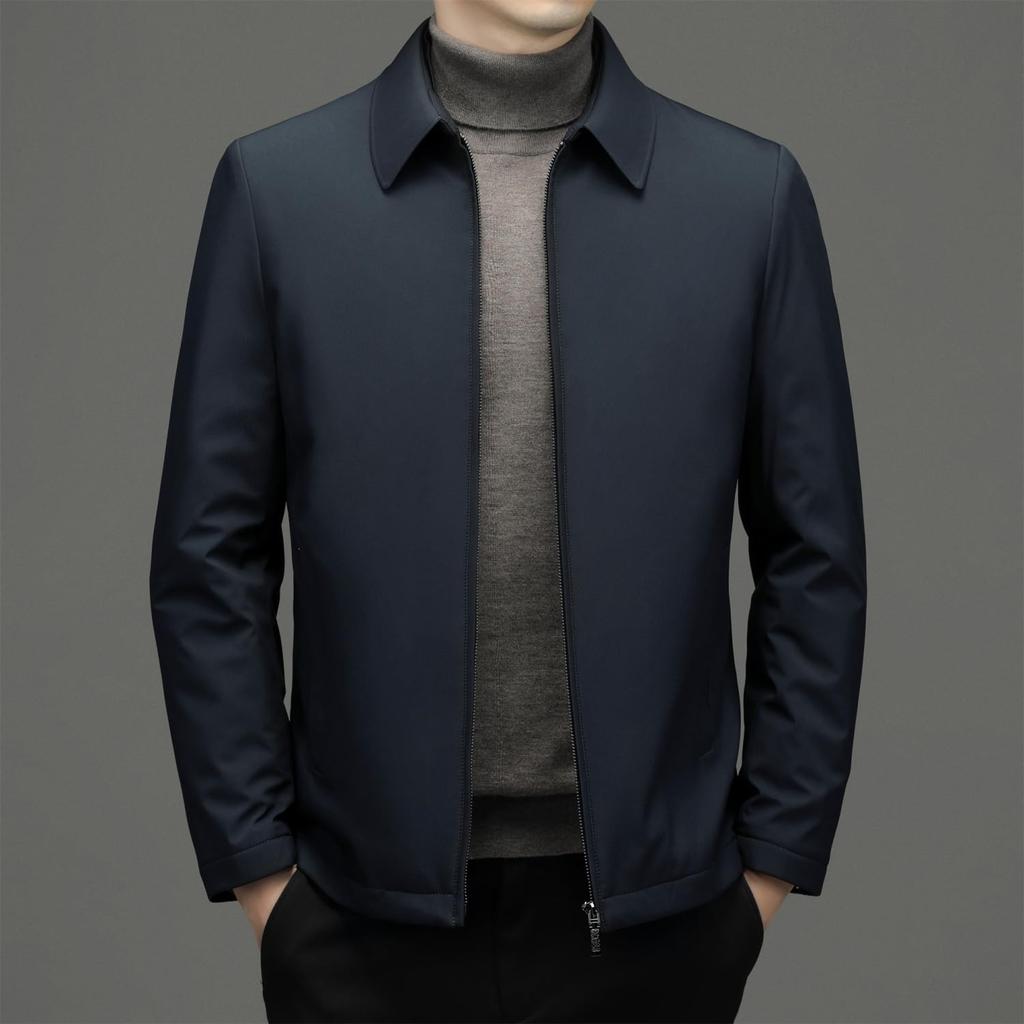Netero Down Down Business Down Commuting Down Cold Weather and Men's Jacket, Blouson, Outerwear, Coat, Blazer, Windproof, Autumn/Winter, Navy,