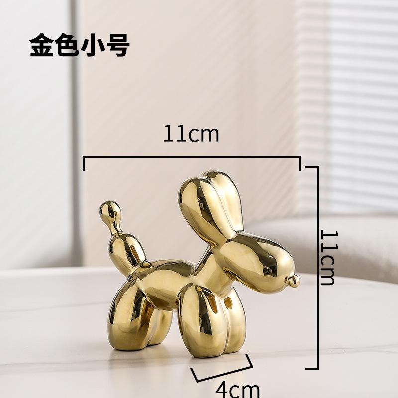 European Ceramic Gold-plated Balloon Dog Decoration Home Decoration Living Room Decoration Creative Animal Desktop Decoration