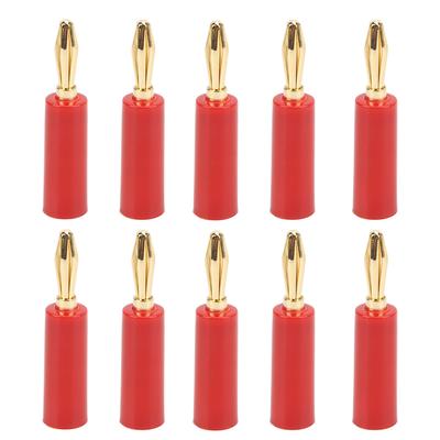 10PCS Banana Plugs 4mm Audio Jack Connector Solderless Six Blade Head for Industrial Electronic EquipmentRed