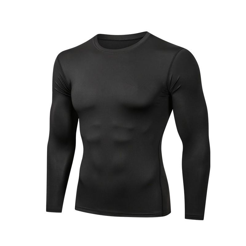 Mens Long Sleeve Compression Athletic Shirt Running Gym Basketball Soccer Quick Dry Breathable Workout Base Layer