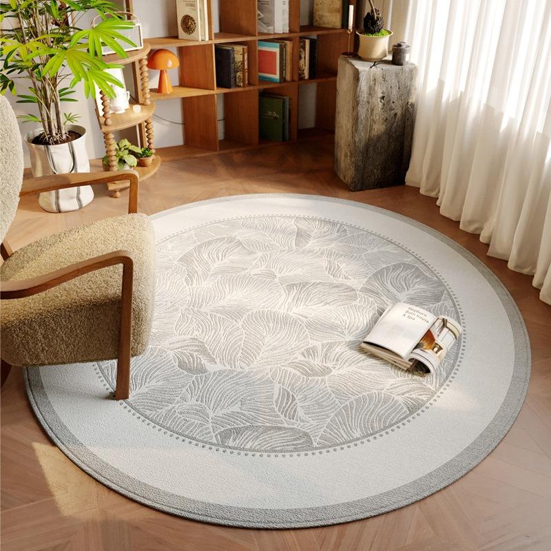 Round Nordic Minimalist Floral Geometric Abstract Pattern Carpet Soft NonSlip Rug For Living Room Reading Nook Home Decor