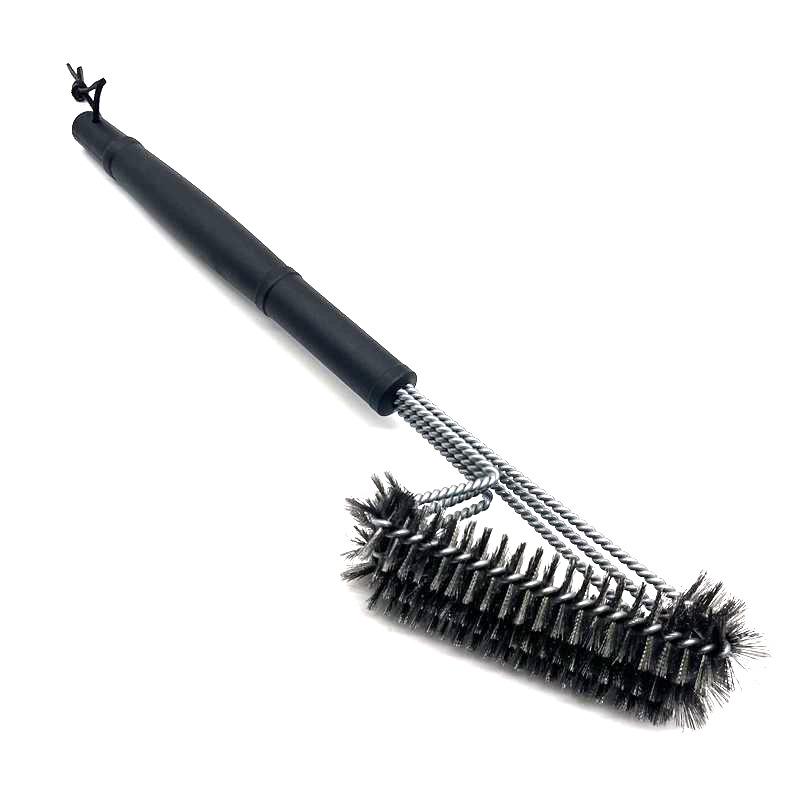 Triple-Head Stainless Steel Grill Cleaning Brush - BBQ Wire Brush Tool