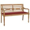 Day and Night - Day and Night Batavia Bench Solid Teak Wood with Red Cushion 120 Cm