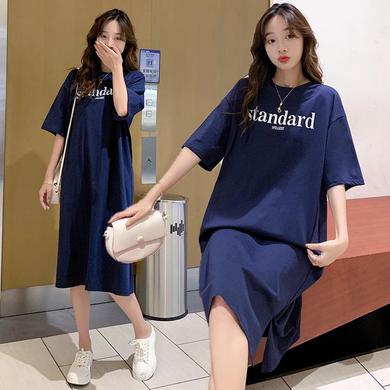 Women's Oversized Short-Sleeve T-Shirt Dress - Casual Summer 2022 Korean-Style