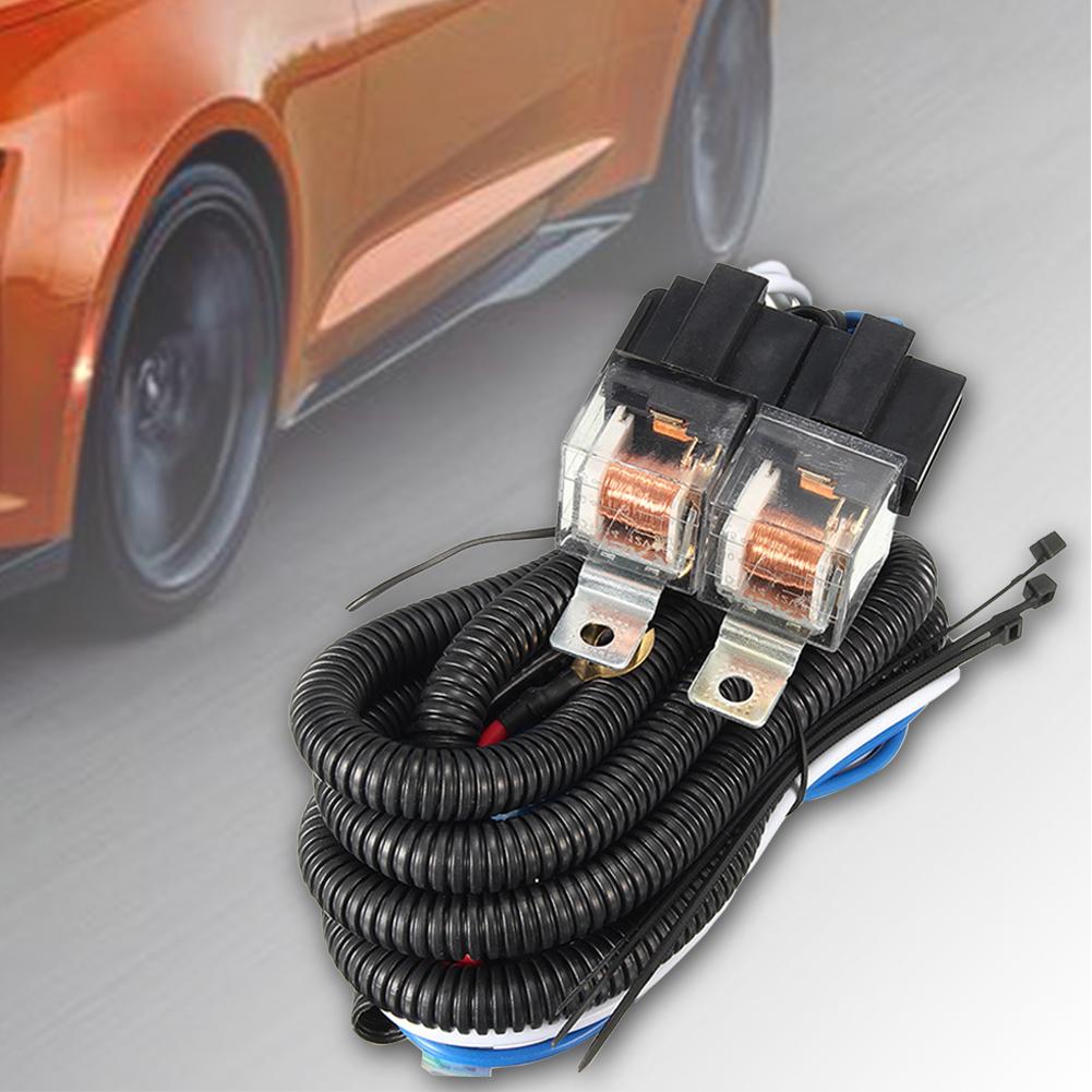H4 Headlight Relay Wiring Harness Car LED Headlight Relay Wiring Harness Kit Headlamp Enhancer Brightener for 12V H4 Bulb Models CN