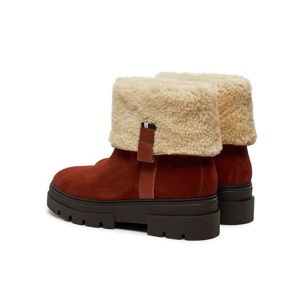 Ботинки Tommy Hilfiger из искусственной замши с отворотом FW0FW08158 коричневые