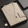 Neuer Herren Cardigan Pullovermantel V-Ausschnitt Langarm Knopfleiste Gestrickte Pullover Leicht Einfarbig Winter Dicke Oberbekleidung