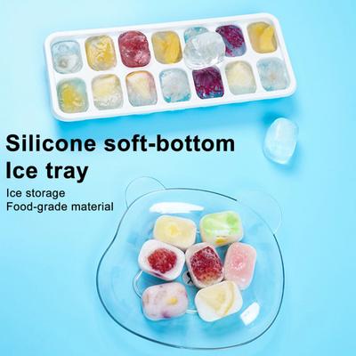 Ice Cube Tray with Well-Sealed Lid 14-Cavity Stackable Silicone Ice Mold Easy Release Non-Stick Dishwasher Safe Ice Cube Maker for Freezer And Drinks