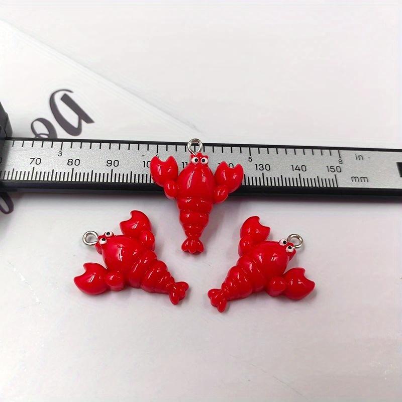 10 buc Kawaii Lucios Cercei Homar Farmece Pandantiv Flotant Spate Plat pentru Breloc DIY Bijuterii Constatări