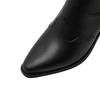 Fashion Kaky's New Cowhide Thick High Heel Pointed Large Women's Shoes Short Boots