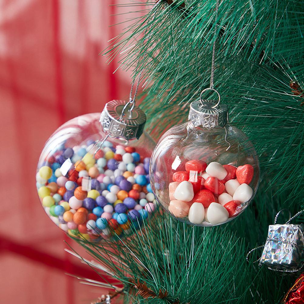 For Christmas Tree Wedding Party Fillable Transparent Acrylic Ball Ornaments DIY Decoration in 6 8 10 cm Diameter Set