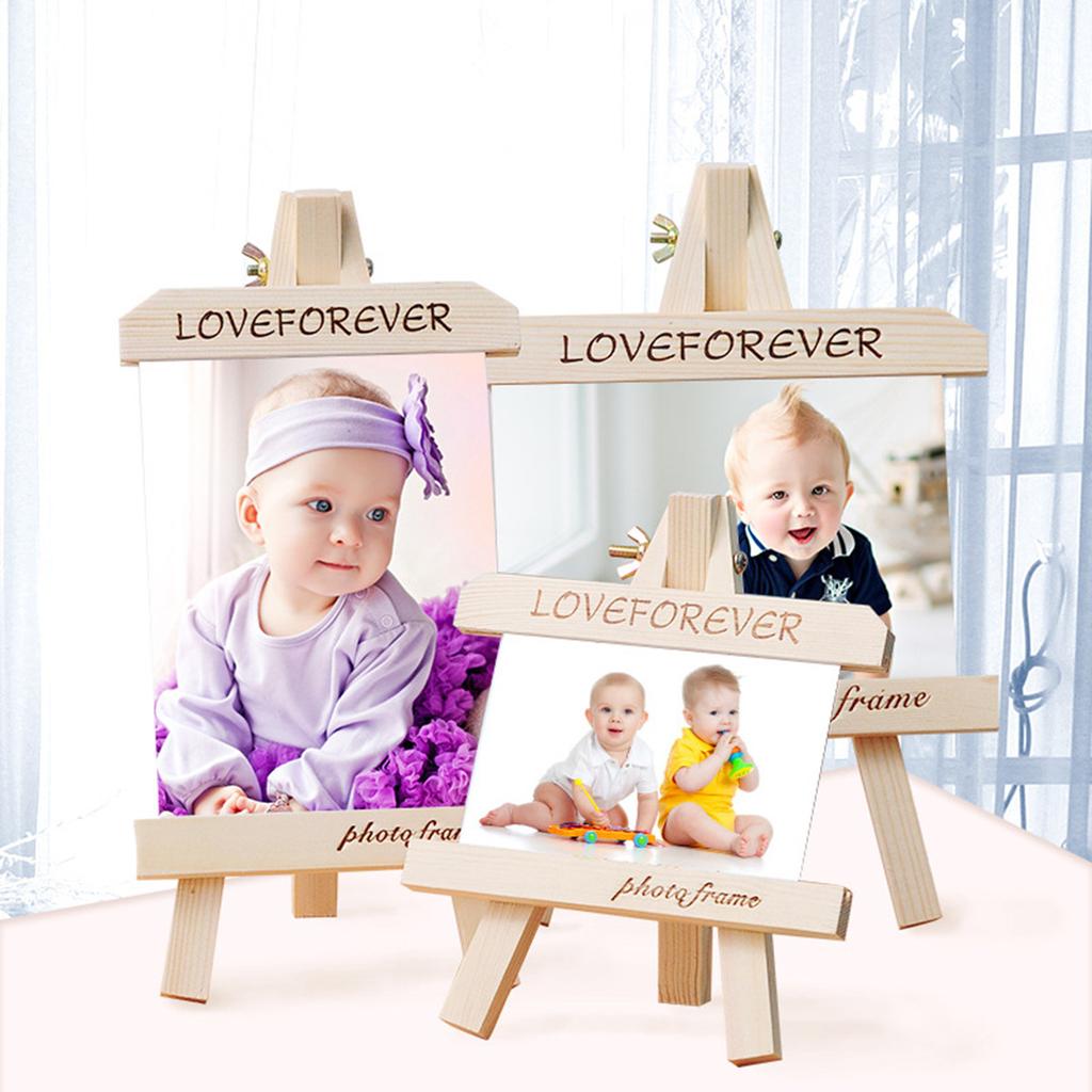 Creative Wooden Photo Frame Horizontal Moisture Scratch Resistant Picture Frame for 15x10cm Photos Home Office Decor