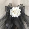 Dark Veil Flower Veils Head Covering Wedding Hair Accessories Black Wedding Veil Headscarf Mantilla Black Veil