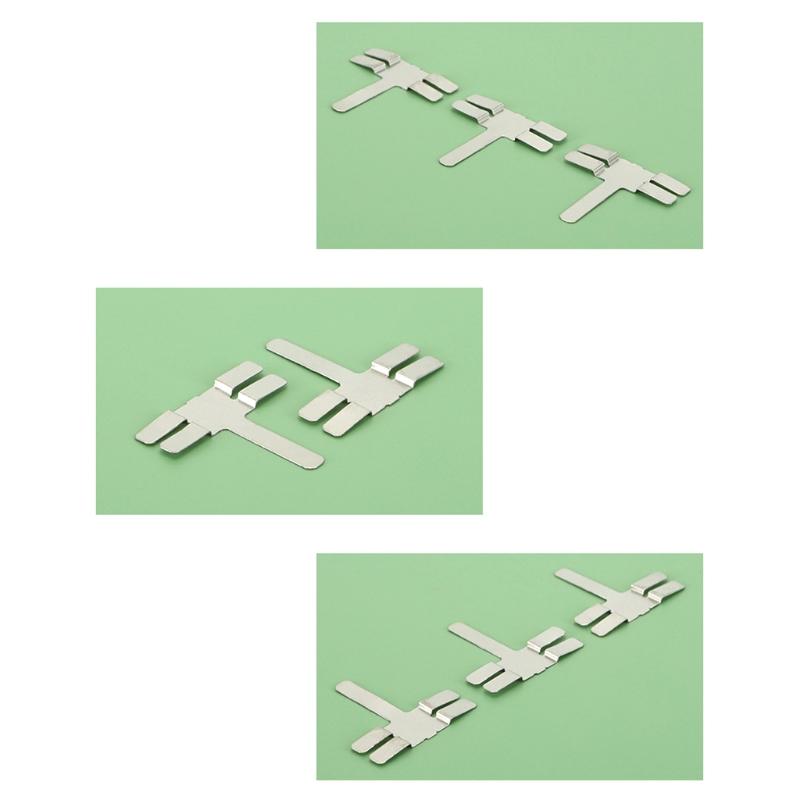 20 Pieces T-shaped Nickel Sheet for Battery Nickel Plated Steel Strip Sheet Improve Work Efficiency Low Resistivity