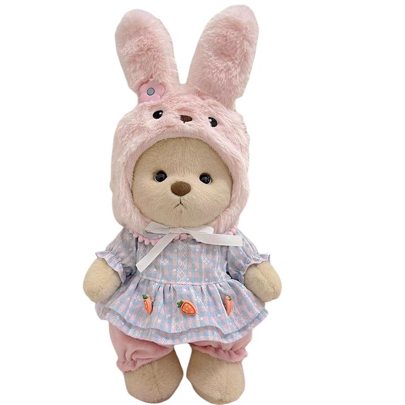 30cm Handmade Teddy Tale Bear Plush Toy Change Dress Baby Crawling Cloth Girl Hug Cuddly Plushie Doll for Girlfriend Gift