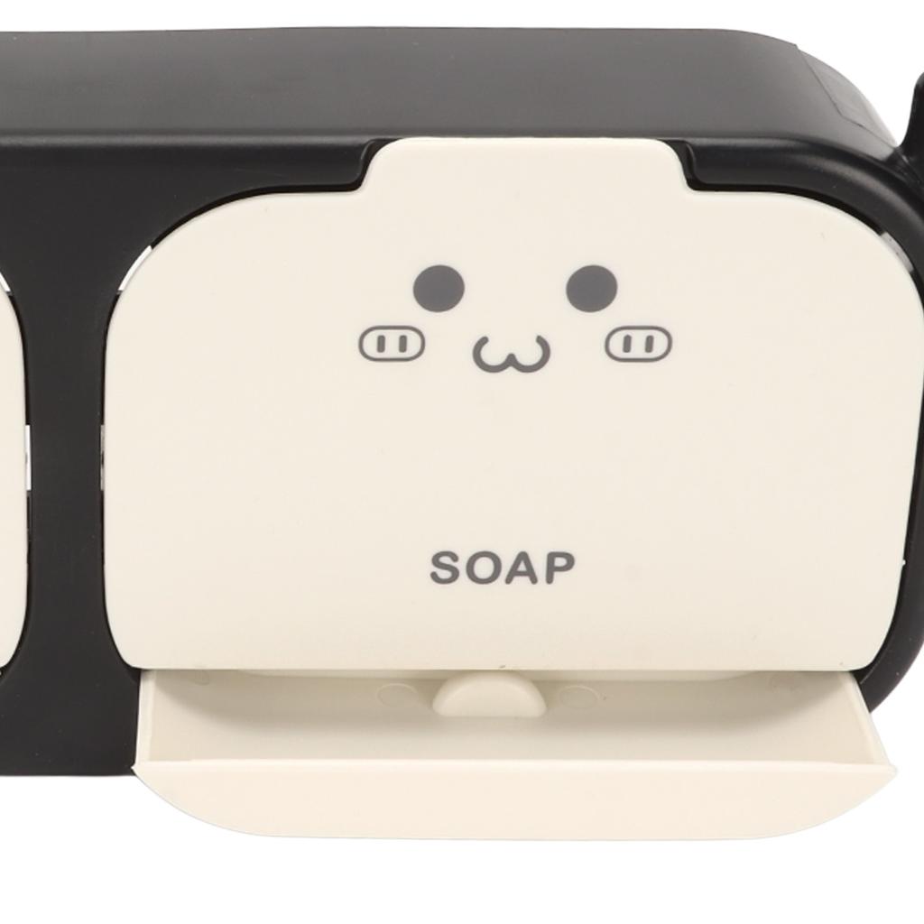 Caixa Porta Sabonete de Parede 2 Espaços Drenagem Sem Furo À Prova D'água Dobrável Porta Sabonete para Casa