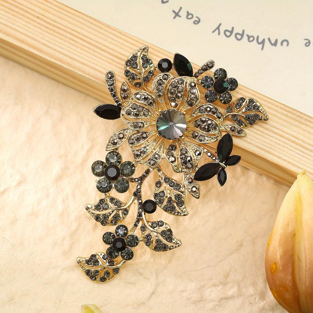 Luxury Full Crystal Exaggerated Broocch Badges For Women Men Elegant Rhinestone Waterdrop Pin  Lady Clothing Coat Corsages