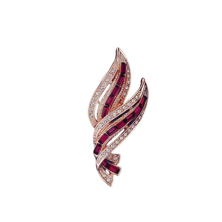 Cailan brooch high-end spring women's exquisite personality crystal leaf corsage suit coat pin design accessories