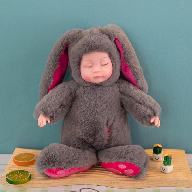 Kids Lifelike Reborn Baby Dolls Soft Body Plush Rabbit Toy Stuffed Newborn Dolls Sleeping Girl Dolls Easter Toy Appease Toys